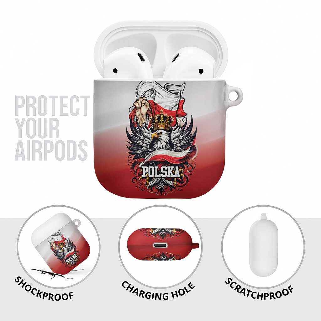 Poland Independence Day AirPods Case Polska White Eagle and Flag Style - Wonder Print Shop