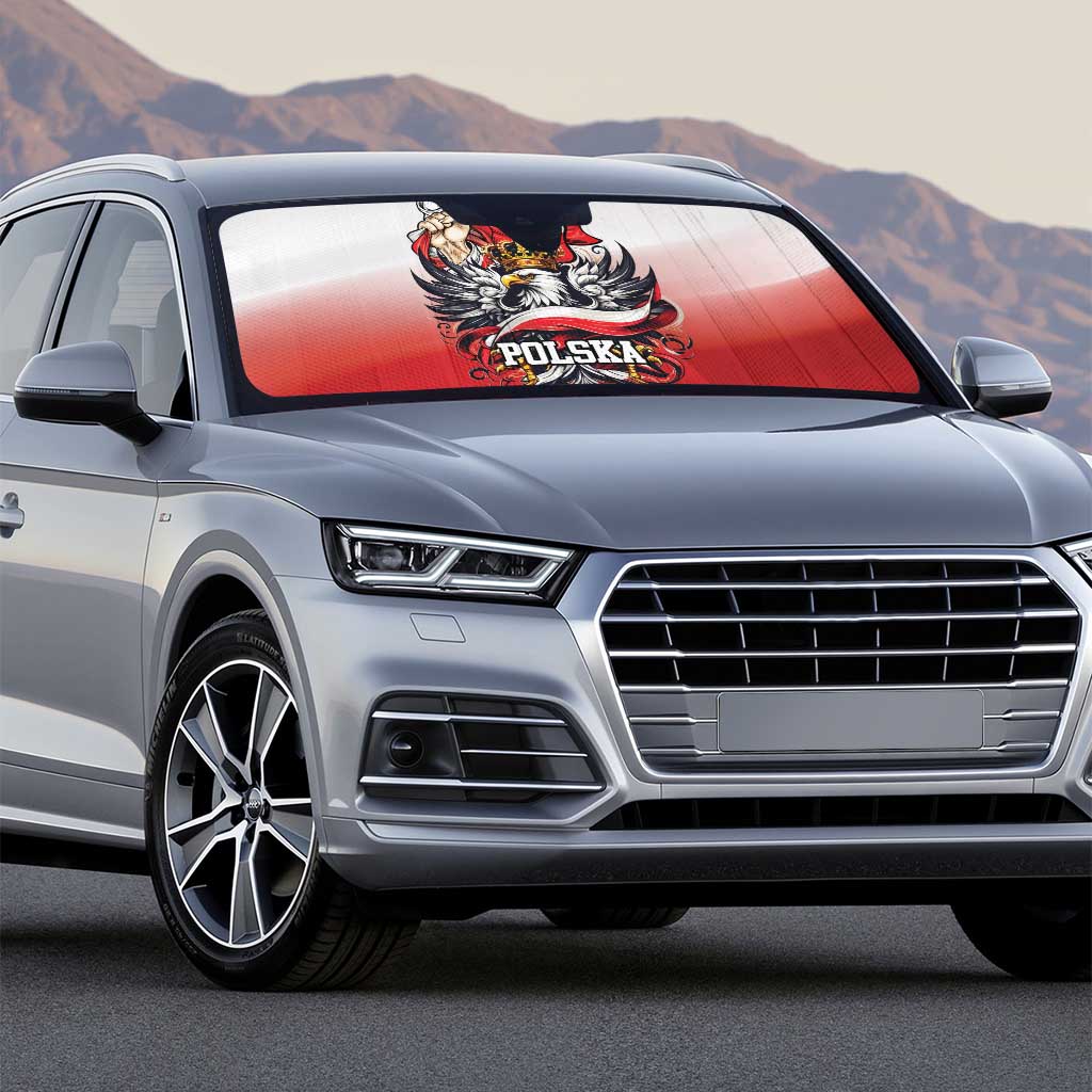 Poland Independence Day Auto Sun Shade Polska White Eagle and Flag Style - Wonder Print Shop