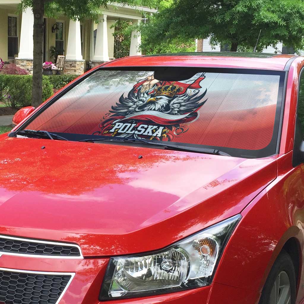 Poland Independence Day Auto Sun Shade Polska White Eagle and Flag Style - Wonder Print Shop