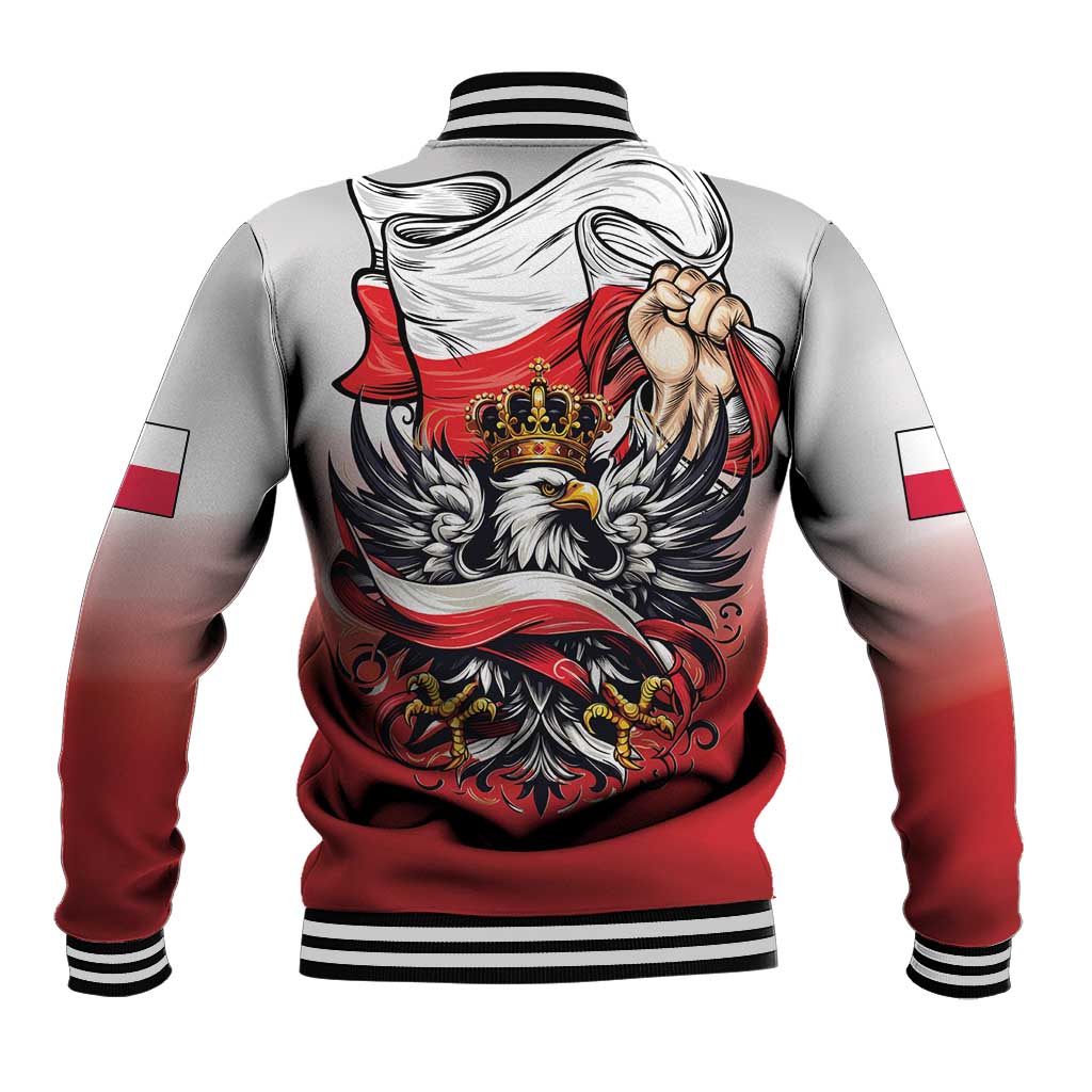 Poland Independence Day Baseball Jacket Polska White Eagle and Flag Style - Wonder Print Shop