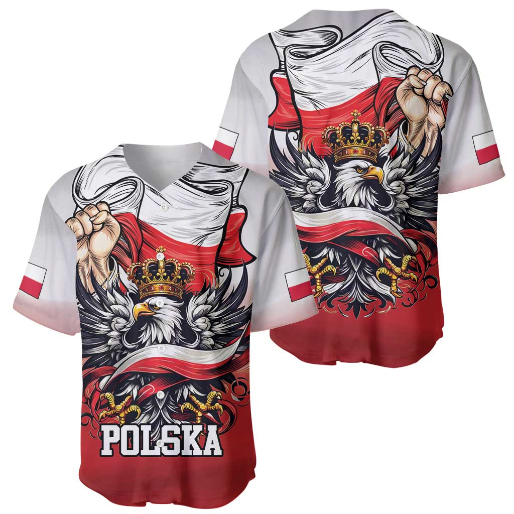 Poland Independence Day Baseball Jersey Polska White Eagle and Flag Style - Wonder Print Shop