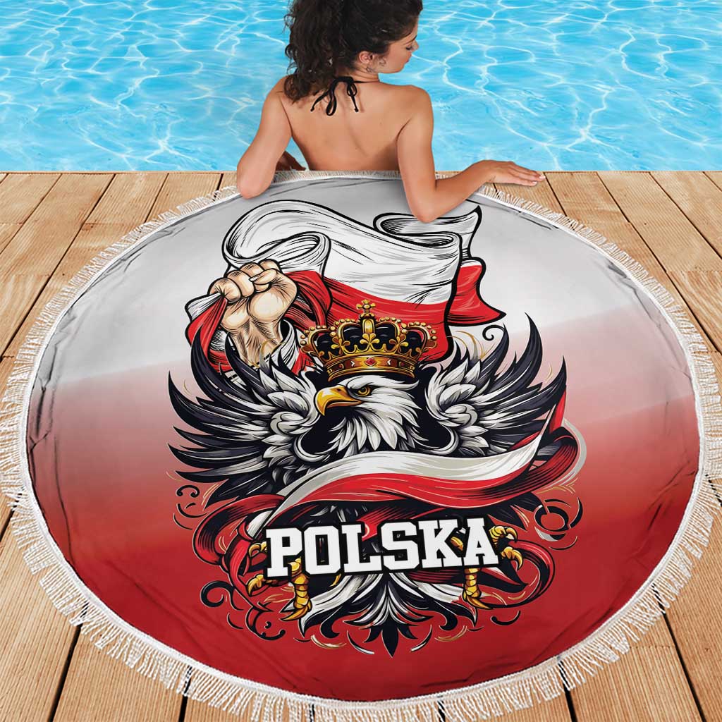 Poland Independence Day Beach Blanket Polska White Eagle and Flag Style - Wonder Print Shop