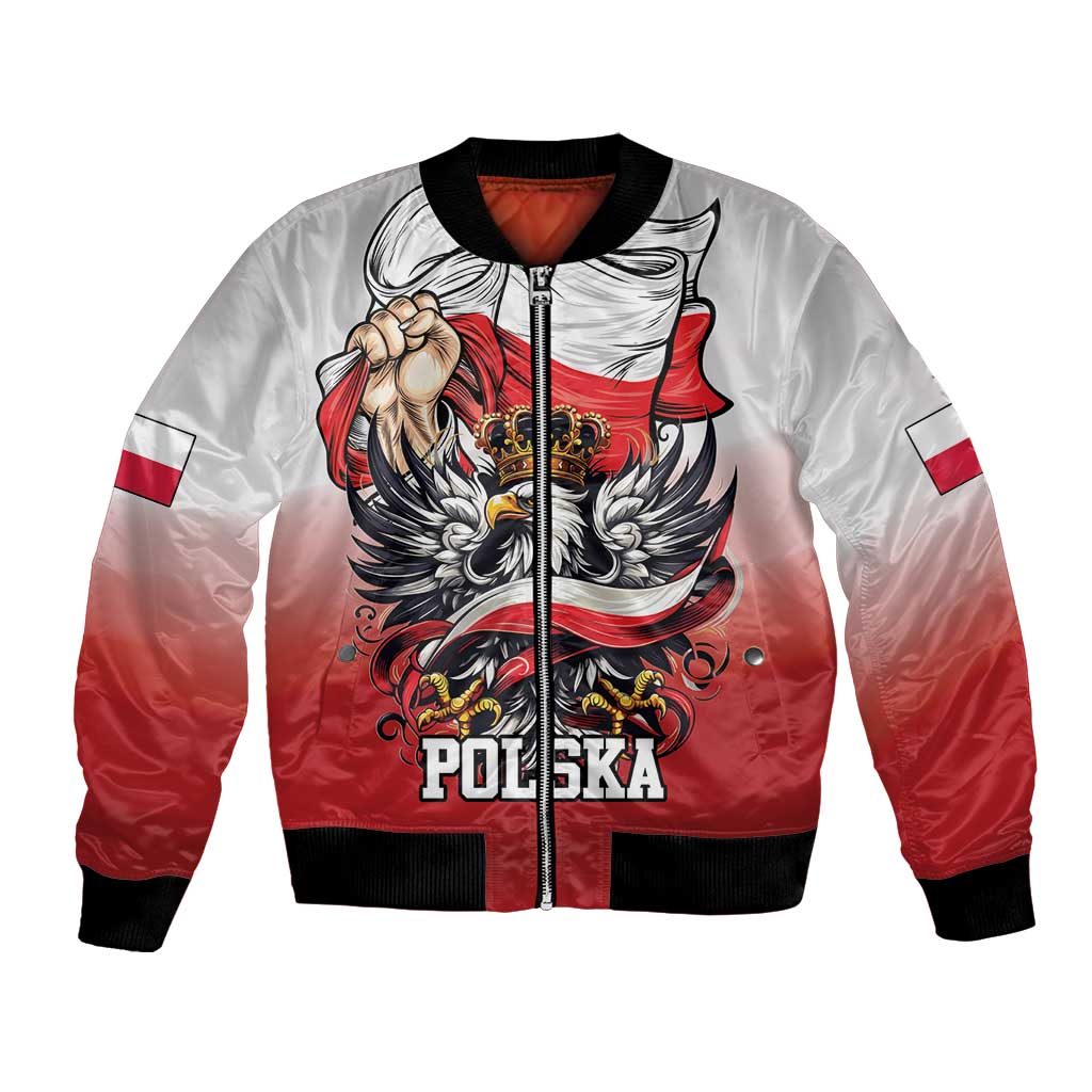 Poland Independence Day Bomber Jacket Polska White Eagle and Flag Style - Wonder Print Shop