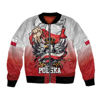 Poland Independence Day Bomber Jacket Polska White Eagle and Flag Style - Wonder Print Shop