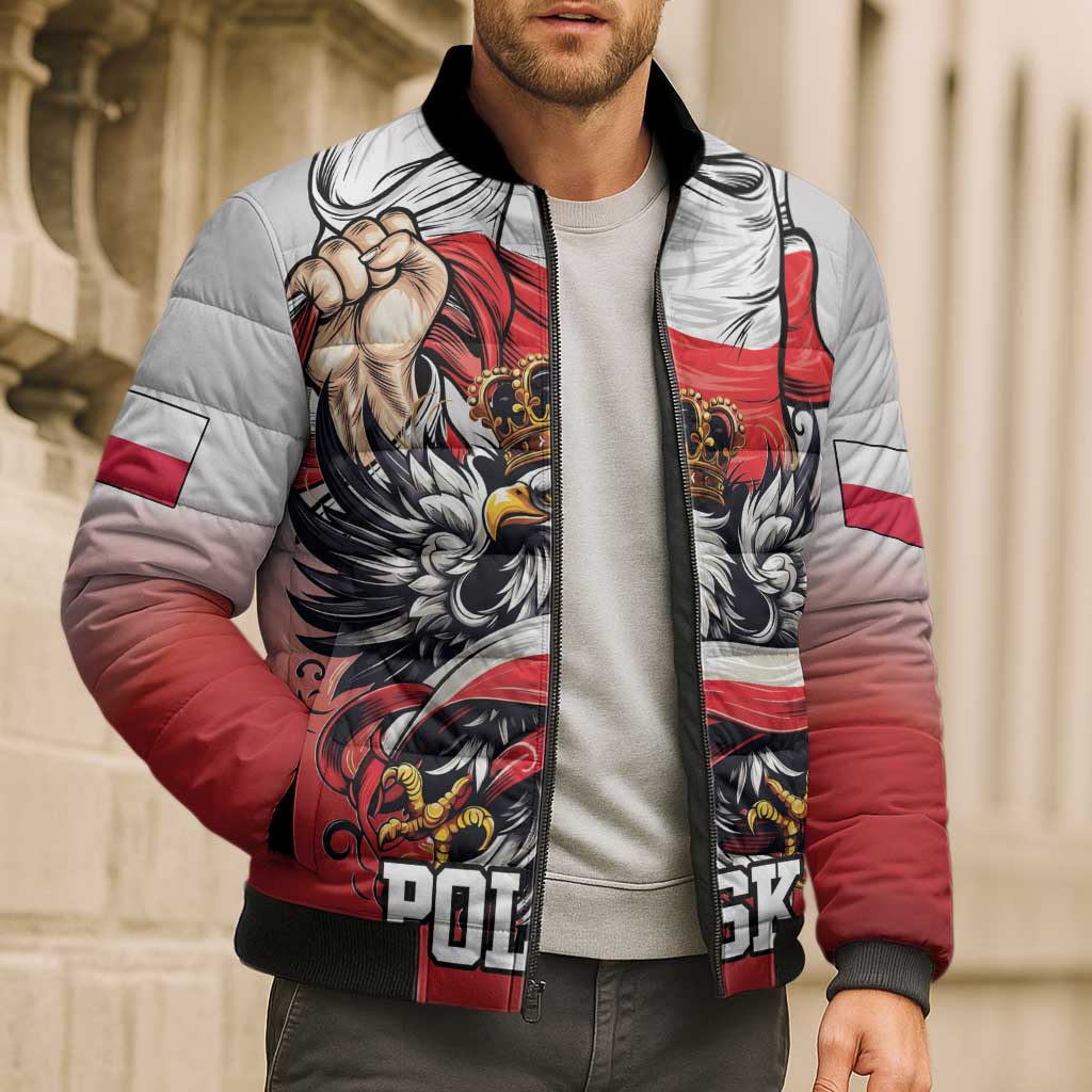 Poland Independence Day Bomber Puffer Jacket Polska White Eagle and Flag Style - Wonder Print Shop