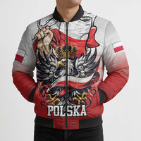 Poland Independence Day Bomber Puffer Jacket Polska White Eagle and Flag Style - Wonder Print Shop