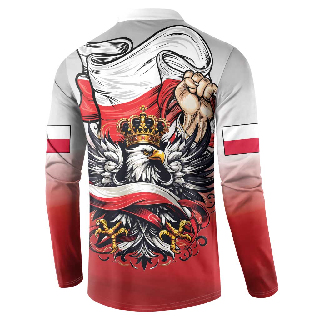 Poland Independence Day Button Sweatshirt Polska White Eagle and Flag Style - Wonder Print Shop