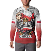 Poland Independence Day Button Sweatshirt Polska White Eagle and Flag Style - Wonder Print Shop