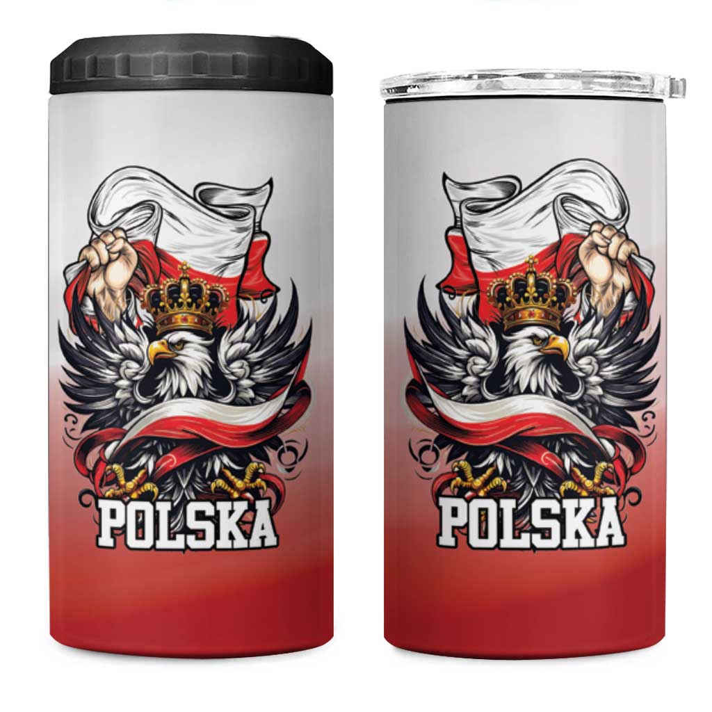 Poland Independence Day 4 in 1 Can Cooler Tumbler Polska White Eagle and Flag Style - Wonder Print Shop