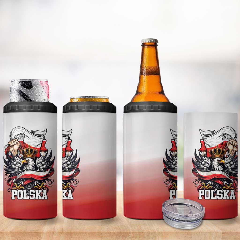 Poland Independence Day 4 in 1 Can Cooler Tumbler Polska White Eagle and Flag Style - Wonder Print Shop