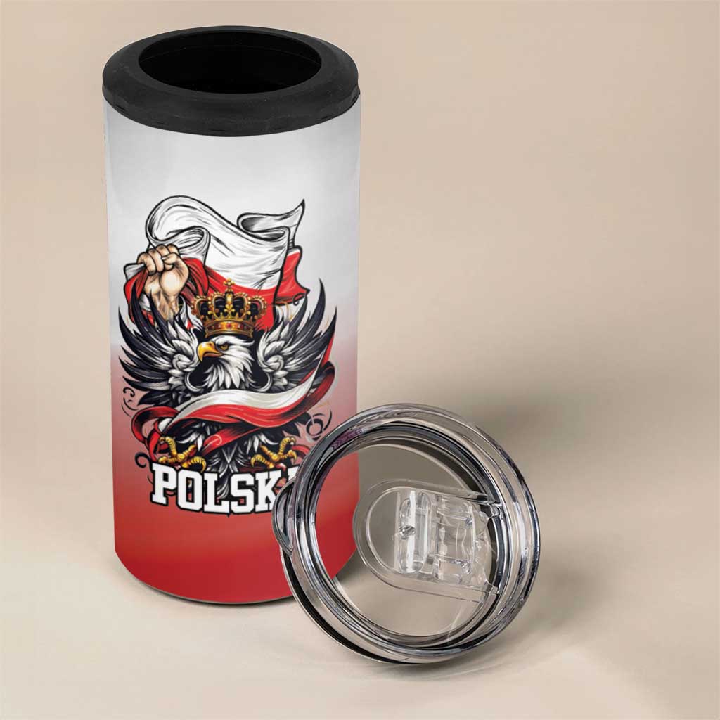 Poland Independence Day 4 in 1 Can Cooler Tumbler Polska White Eagle and Flag Style - Wonder Print Shop