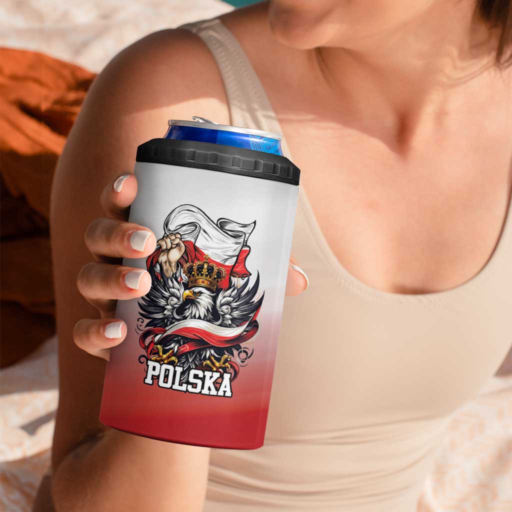 Poland Independence Day 4 in 1 Can Cooler Tumbler Polska White Eagle and Flag Style - Wonder Print Shop