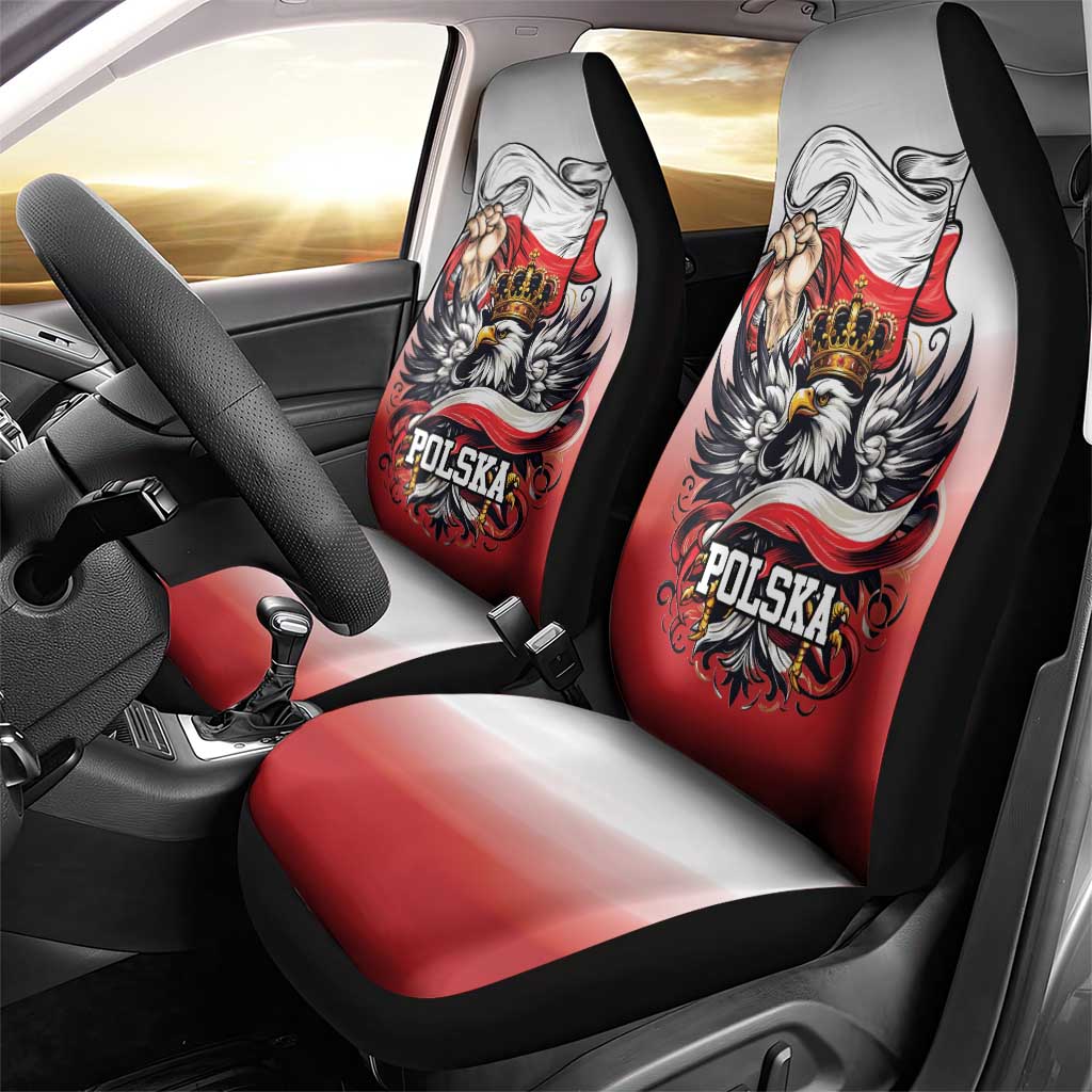 Poland Independence Day Car Seat Cover Polska White Eagle and Flag Style - Wonder Print Shop