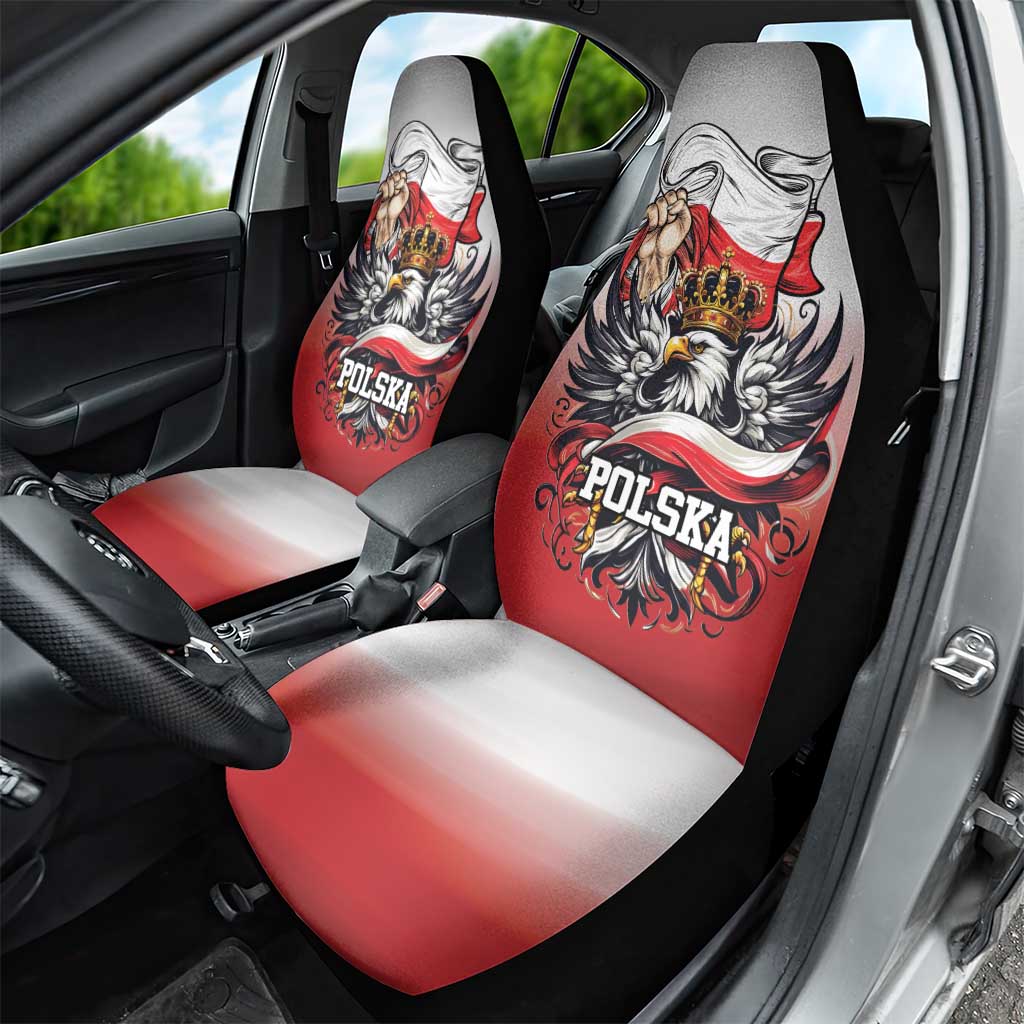 Poland Independence Day Car Seat Cover Polska White Eagle and Flag Style - Wonder Print Shop
