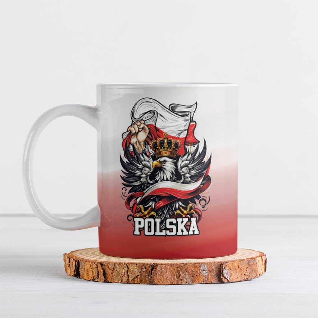 Poland Independence Day Ceramic Mug Polska White Eagle and Flag Style - Wonder Print Shop