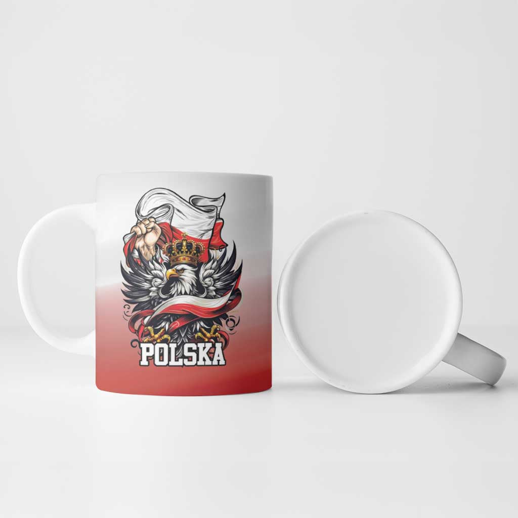 Poland Independence Day Ceramic Mug Polska White Eagle and Flag Style - Wonder Print Shop