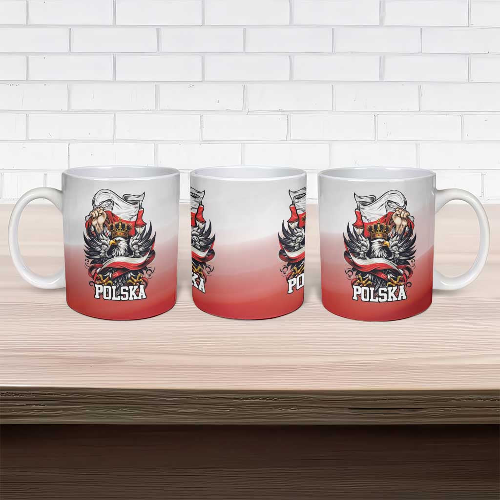 Poland Independence Day Ceramic Mug Polska White Eagle and Flag Style - Wonder Print Shop