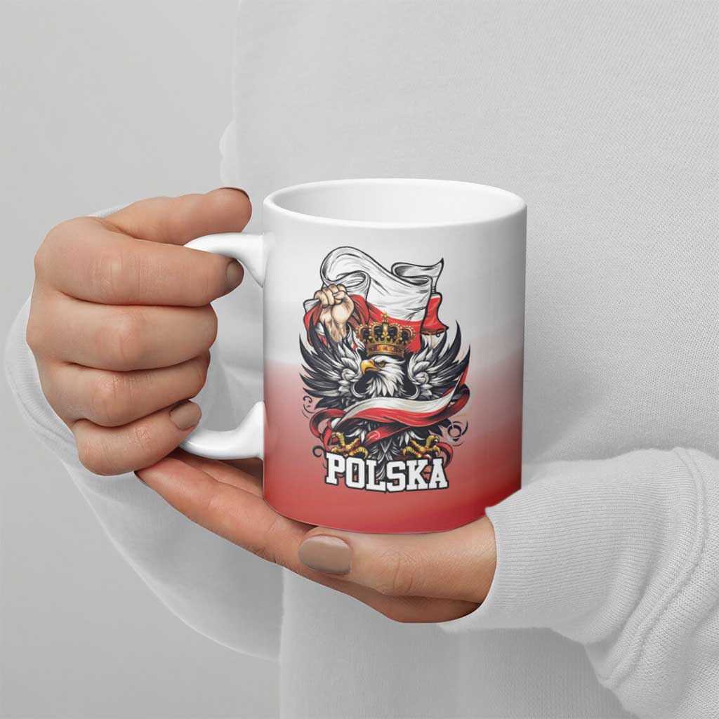 Poland Independence Day Ceramic Mug Polska White Eagle and Flag Style - Wonder Print Shop
