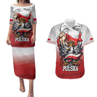 Poland Independence Day Couples Matching Puletasi and Hawaiian Shirt Polska White Eagle and Flag Style - Wonder Print Shop
