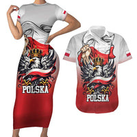 Poland Independence Day Couples Matching Short Sleeve Bodycon Dress and Hawaiian Shirt Polska White Eagle and Flag Style - Wonder Print Shop