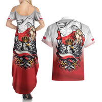 Poland Independence Day Couples Matching Summer Maxi Dress and Hawaiian Shirt Polska White Eagle and Flag Style - Wonder Print Shop