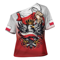 Poland Independence Day Cross Shoulder Shirt Polska White Eagle and Flag Style - Wonder Print Shop