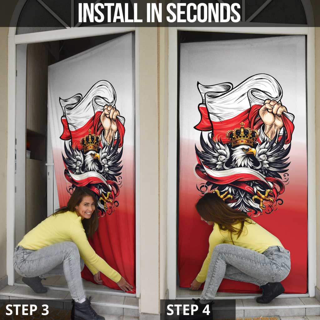 Poland Independence Day Door Cover Polska White Eagle and Flag Style - Wonder Print Shop