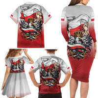 Poland Independence Day Family Matching Long Sleeve Bodycon Dress and Hawaiian Shirt Polska White Eagle and Flag Style - Wonder Print Shop