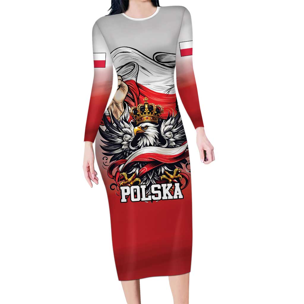 Poland Independence Day Family Matching Long Sleeve Bodycon Dress and Hawaiian Shirt Polska White Eagle and Flag Style - Wonder Print Shop
