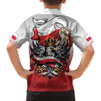 Poland Independence Day Family Matching Off The Shoulder Long Sleeve Dress and Hawaiian Shirt Polska White Eagle and Flag Style - Wonder Print Shop