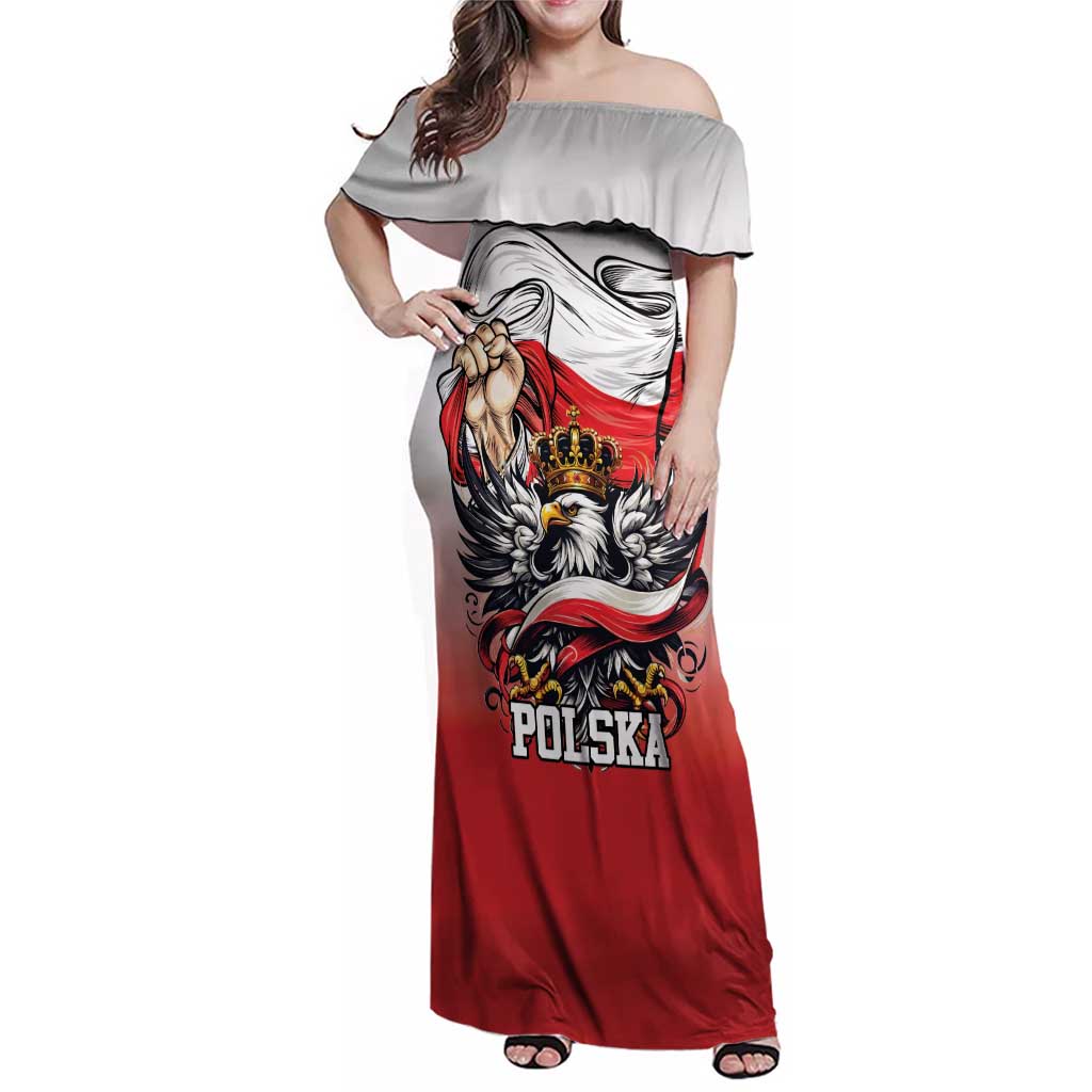 Poland Independence Day Family Matching Off Shoulder Maxi Dress and Hawaiian Shirt Polska White Eagle and Flag Style - Wonder Print Shop