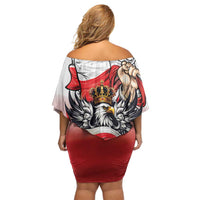 Poland Independence Day Family Matching Off Shoulder Short Dress and Hawaiian Shirt Polska White Eagle and Flag Style - Wonder Print Shop