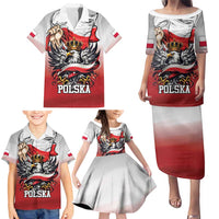 Poland Independence Day Family Matching Puletasi and Hawaiian Shirt Polska White Eagle and Flag Style - Wonder Print Shop