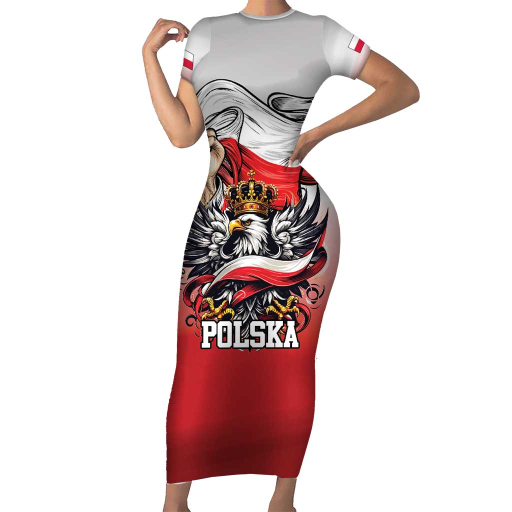 Poland Independence Day Family Matching Short Sleeve Bodycon Dress and Hawaiian Shirt Polska White Eagle and Flag Style - Wonder Print Shop