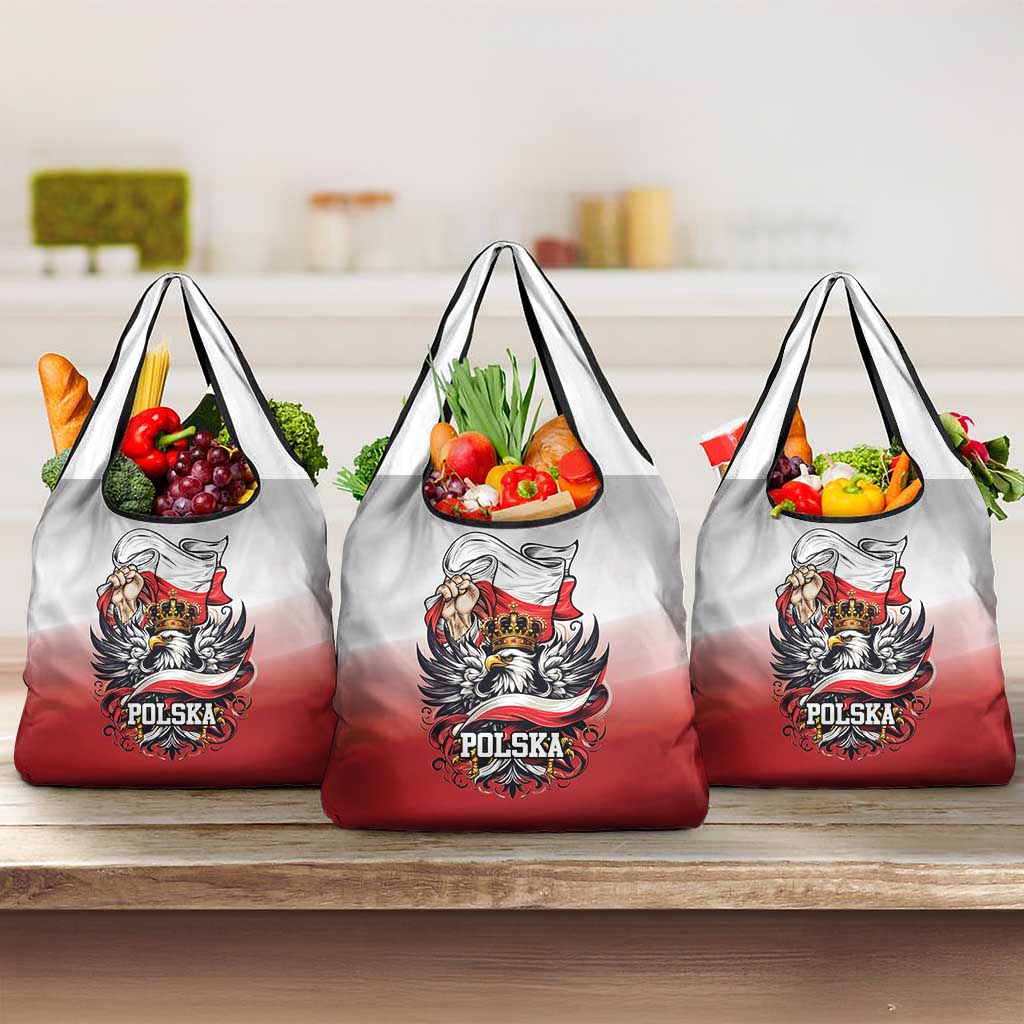Poland Independence Day Grocery Bag Polska White Eagle and Flag Style - Wonder Print Shop