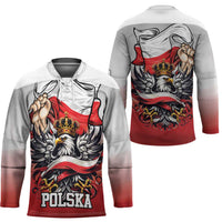 Poland Independence Day Hockey Jersey Polska White Eagle and Flag Style - Wonder Print Shop