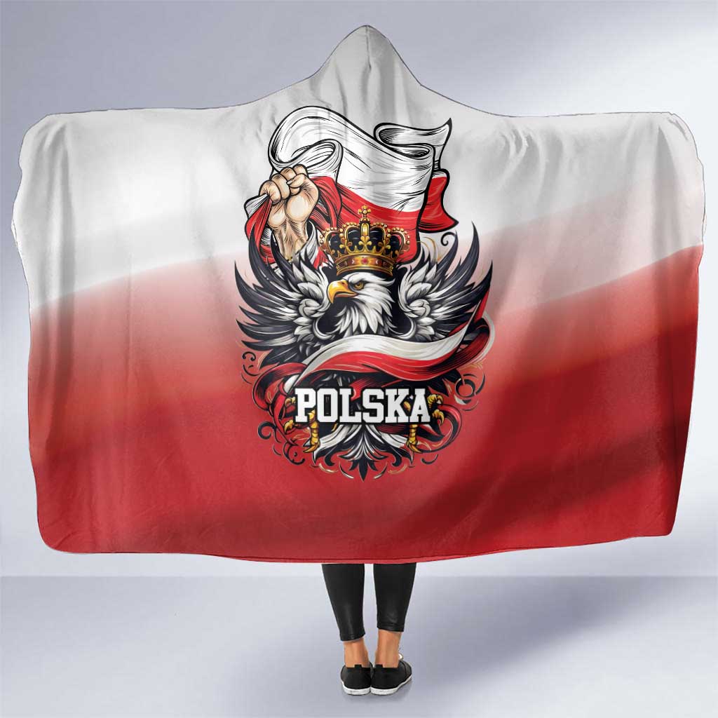 Poland Independence Day Hooded Blanket Polska White Eagle and Flag Style - Wonder Print Shop