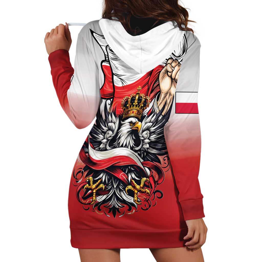 Poland Independence Day Hoodie Dress Polska White Eagle and Flag Style - Wonder Print Shop