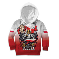 Poland Independence Day Kid Hoodie Polska White Eagle and Flag Style - Wonder Print Shop