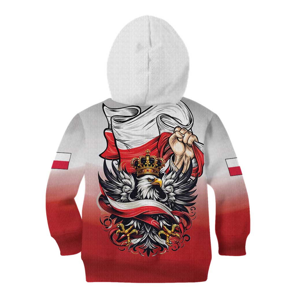 Poland Independence Day Kid Hoodie Polska White Eagle and Flag Style - Wonder Print Shop