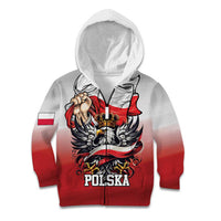 Poland Independence Day Kid Hoodie Polska White Eagle and Flag Style - Wonder Print Shop