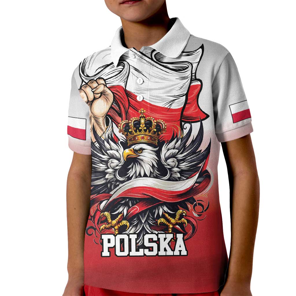 Poland Independence Day Kid Polo Shirt Polska White Eagle and Flag Style - Wonder Print Shop