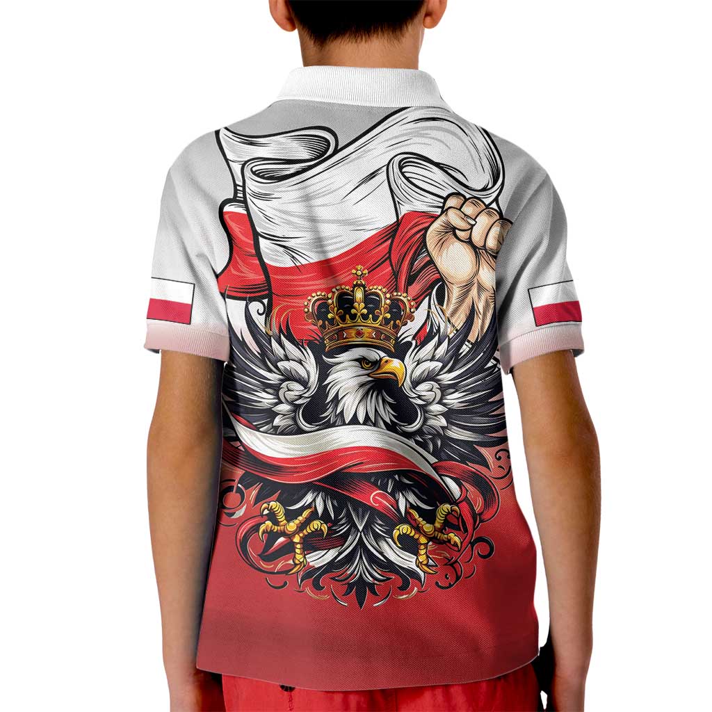 Poland Independence Day Kid Polo Shirt Polska White Eagle and Flag Style - Wonder Print Shop