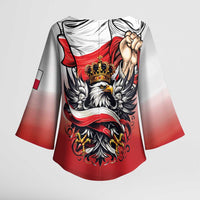 Poland Independence Day Kimono Sleeve Blouse Polska White Eagle and Flag Style - Wonder Print Shop