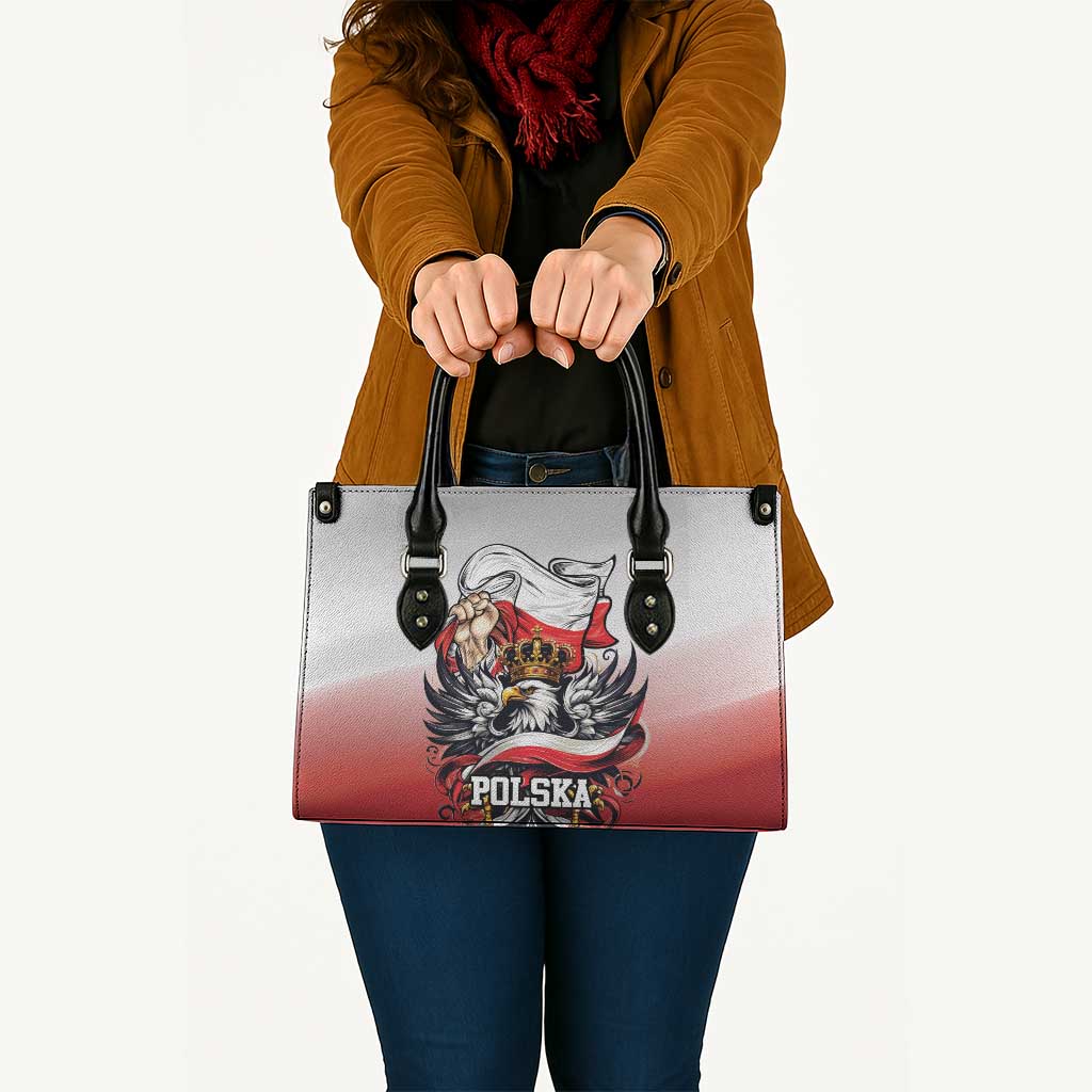 Poland Independence Day Leather Bag Polska White Eagle and Flag Style - Wonder Print Shop