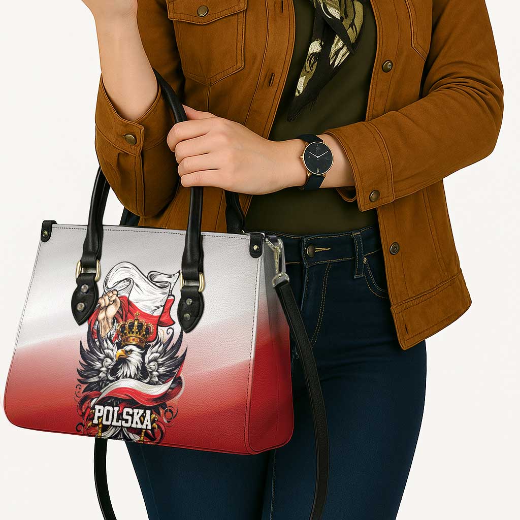 Poland Independence Day Leather Bag Polska White Eagle and Flag Style - Wonder Print Shop