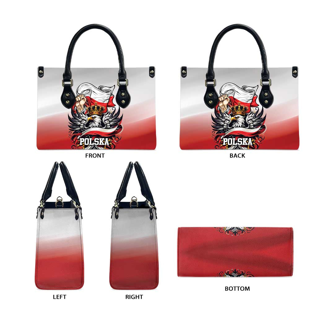 Poland Independence Day Leather Bag Polska White Eagle and Flag Style - Wonder Print Shop