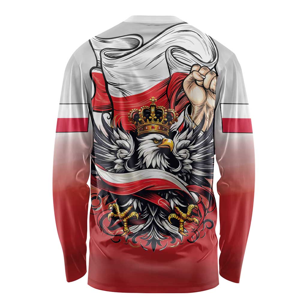 Poland Independence Day Long Sleeve Shirt Polska White Eagle and Flag Style - Wonder Print Shop