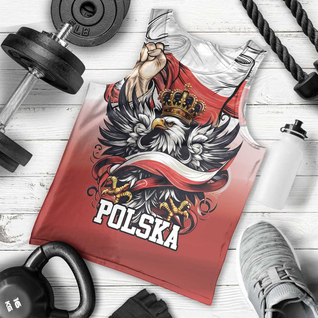 Poland Independence Day Men Tank Top Polska White Eagle and Flag Style - Wonder Print Shop