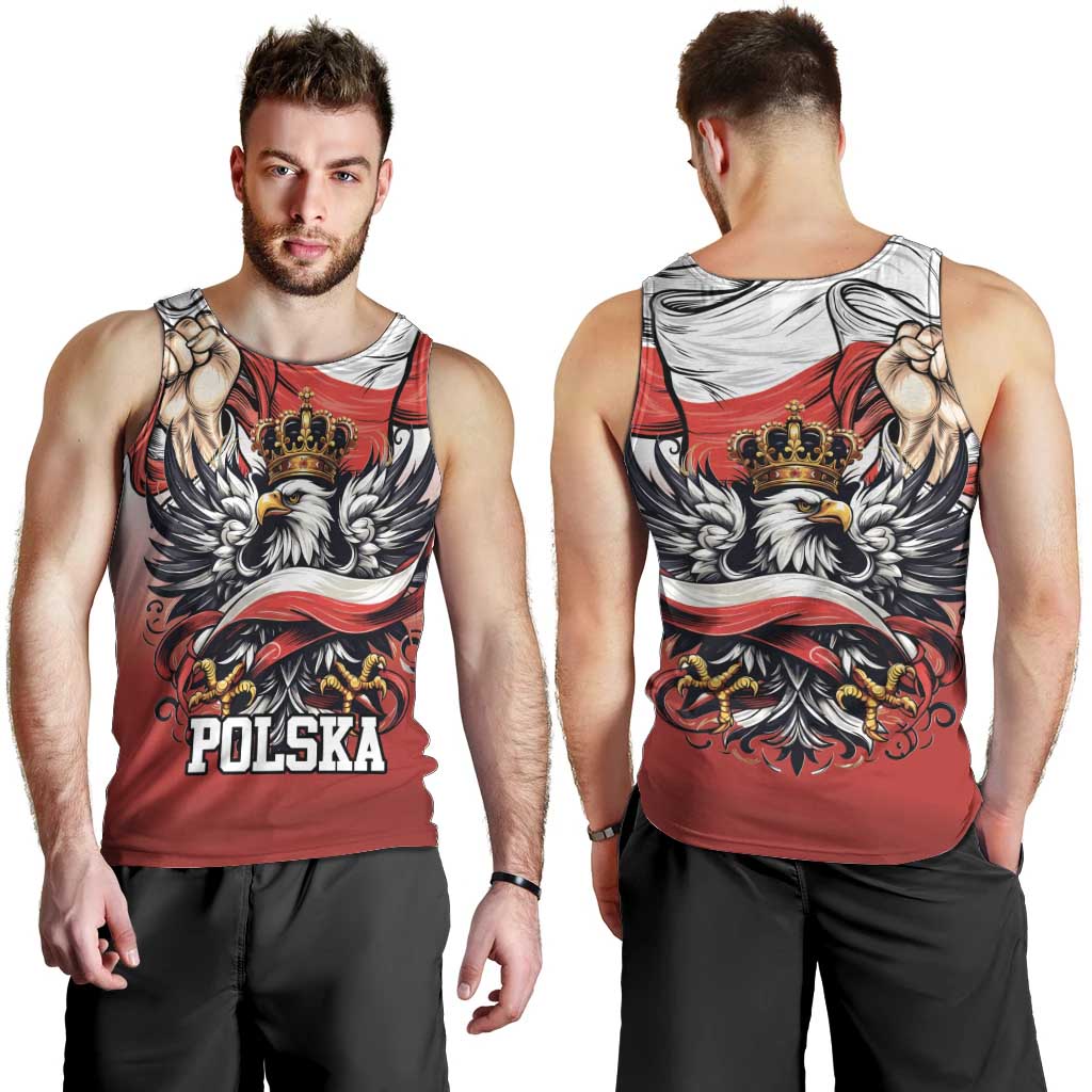 Poland Independence Day Men Tank Top Polska White Eagle and Flag Style - Wonder Print Shop